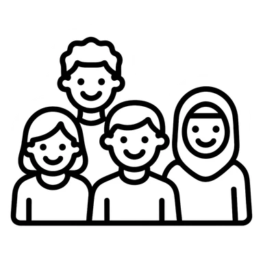 Make all figures the same color in color outline icon style with no background. sticker