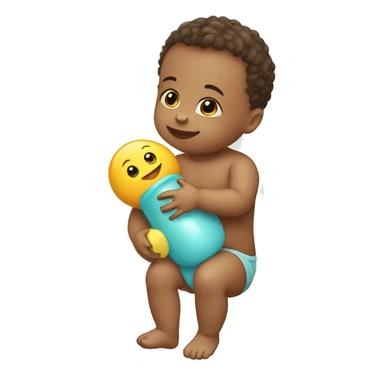 baby boy with toy sticker