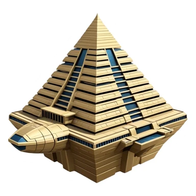 Annunaki spaceship, a massive floating ziggurat-like structure, blending ancient Sumerian aesthetics with high-tech propulsion systems sticker