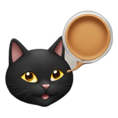 a big black cat with brown eyes holding a lid in his mouth sticker