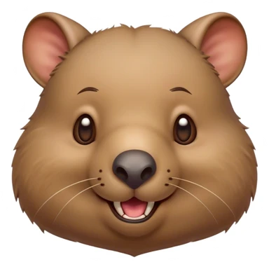 Cinematic Comical Wombat Portrait Emoji, Head tilted dramatically with an exaggeratedly amused expression, featuring a striking, glossy shaggy brown fur with bold textures and wide, expressive eyes filled with playful disbelief, Simplified yet hilariously expressive features, highly detailed, glowing with a slightly sassy glow, high shine, dramatic yet playful, stylized with an air of cheeky bush mischief, bright and endearing, soft glowing outline, capturing the essence of a spirited and over‐the‐top wombat, so meme‐worthy it feels like it could snort its way into internet fame instantly! sticker