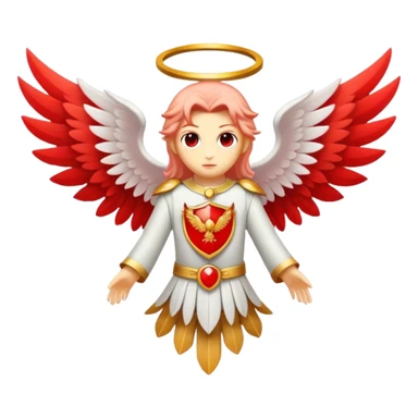 6 winged seraphim light red emblem sticker