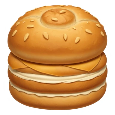 soft round bun with a biscuit-textured top sticker