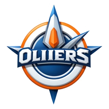 Logo Oilers bleu foncé avec orange  sticker