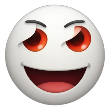 A circle face emoji with bloodshot eyes and smiling lips sticker