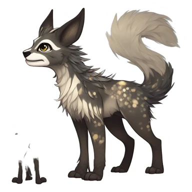 Cool cute Kawaii edgy fantasy animal sparkle fursona Fionbri creature by griffsnuff & LiLaiRa & Falvie full body sticker