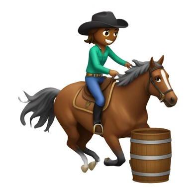 Horse and rider barrel racing sticker