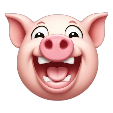 Laughing pig sticker