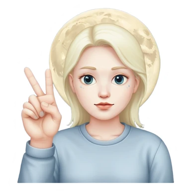 moon face with middle finger  sticker