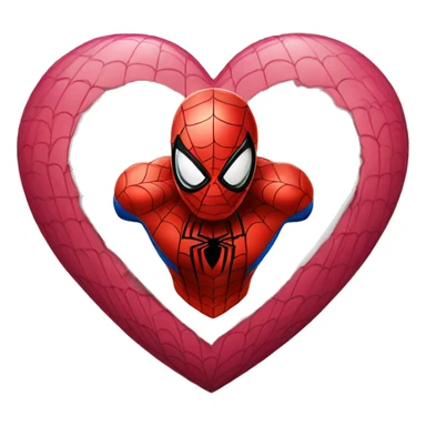 Spiderman in a heart sticker