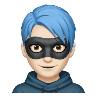 blue haired criminal with robber mask and smirk sticker