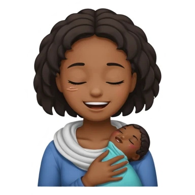 Black girl smiling eyes closed while choking herself  sticker