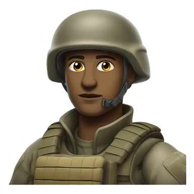 super realistic soldier with Ukrainian flag sticker