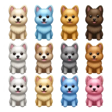 cartoon dogs standing sticker