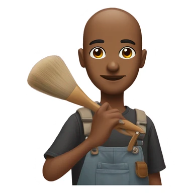 artist holds brush and palette sticker