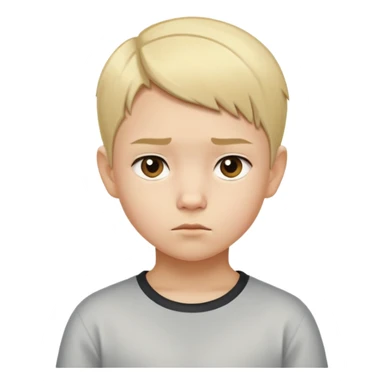 "- Nam
- 10 tuổi
- Da trắng
- Tóc ngắn, vàng, vuốt undercut gọn gàng
- mặt nghiêm túc
" sticker