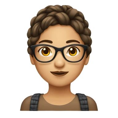 Une fille brune avec une tresse et des lunettes sticker