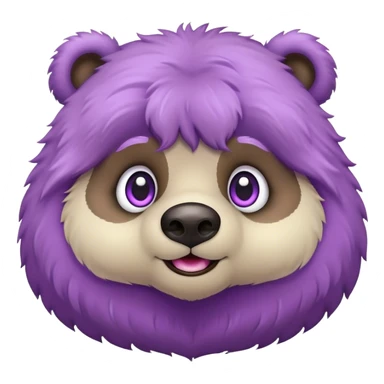 Fluffy round and friendly bear with soft purple fur and big expressive eyes sticker