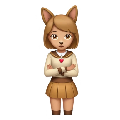 Girl dressed like a dog and in short skirt  sticker