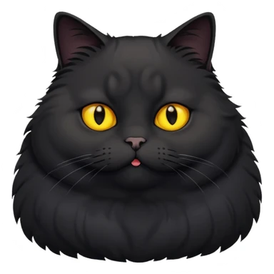 A fat cat black with yellow eyes sticker
