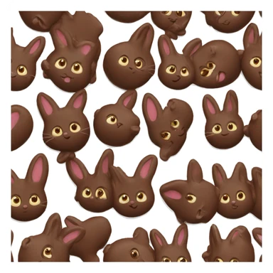 2 chocolate easter bunnies sticker