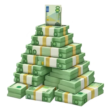 a mountain of packs of euros sticker