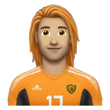 Goalkepper orange long hair sticker