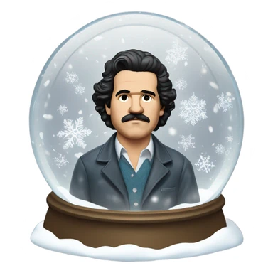 pablo escobar in snowing ball sticker