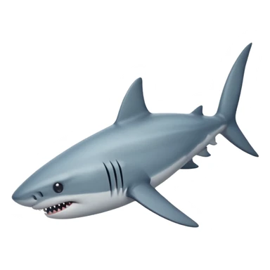 side view of shark body with a cat face sticker