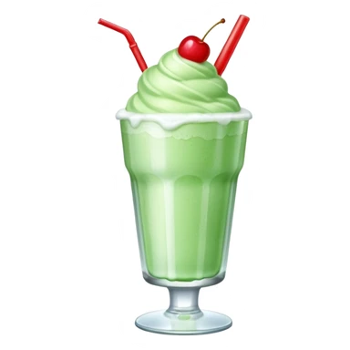 ice cream light green soda on a glass with ice cherry on top sticker