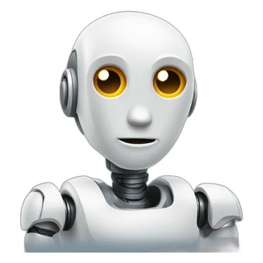 Robot interviewing a person sticker