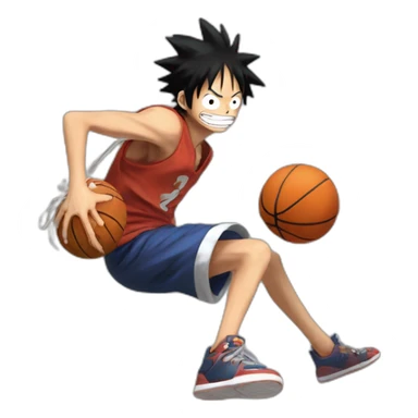 Luffy qui joue au basket contre Naruto sticker