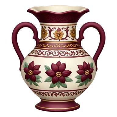 Vintage vase burgundy flowers sticker