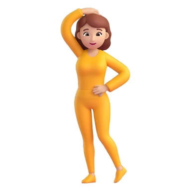 bending woman, 3D emoji style sticker