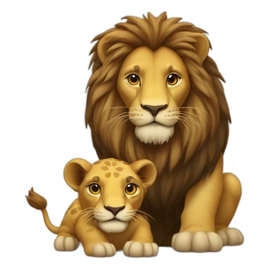 lion avec une tortue sticker