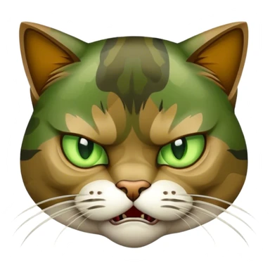 camo angry cat  sticker