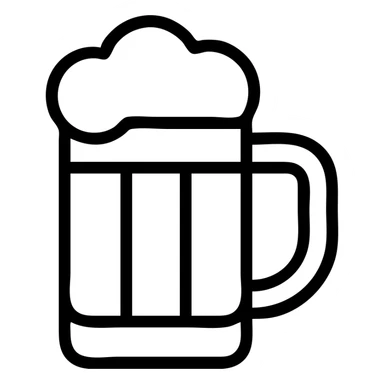 outlined beer mug icon sticker