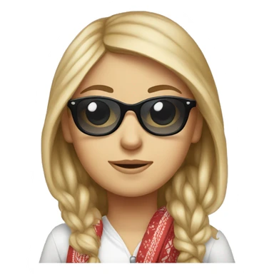 White girl in sunglasses and kerchief sticker