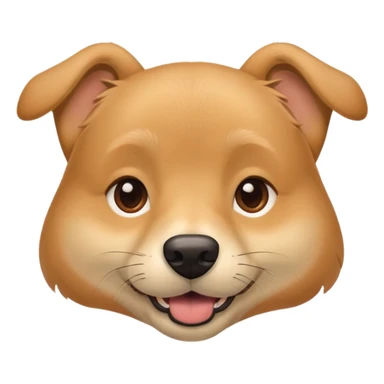 Tan dog face with underbite sticker