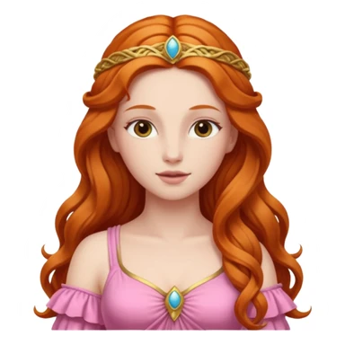 Venus, Love Goddess from Rome Mythology with long ginger hair, pink outfit sticker