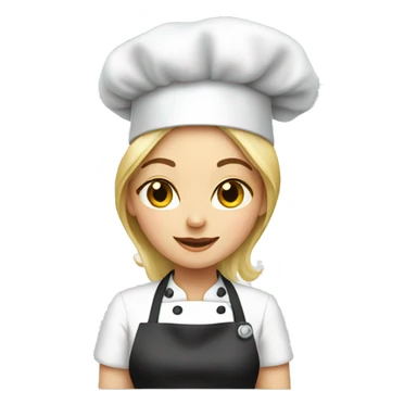 women chef white girl sticker