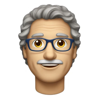 Older-Handsome-Caucasian-man-dark-brown-wavy-hair-blue-eyes-glasses sticker