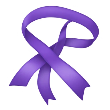 Single purple ribbon on transparent background sticker