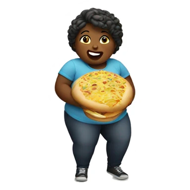 Fat girl eating sticker