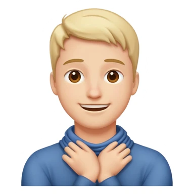 A person happy holding arms around his neck  sticker