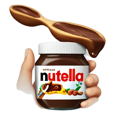a Nutella jar with a hand inside sticker