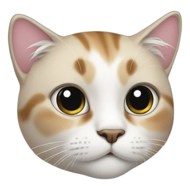 cat with black eyes and white body sticker