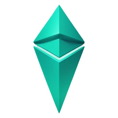 ethereum symbol with teal and torquoise colors sticker
