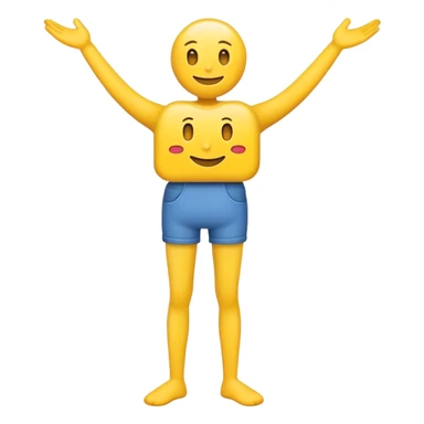Emoji shrugging with legs sticker