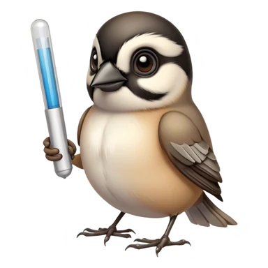 Chickadee with thermometer  sticker